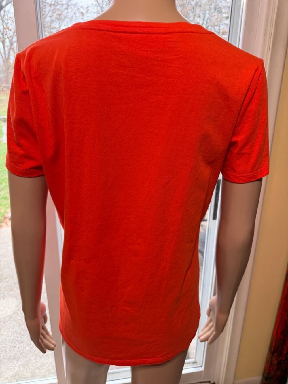 Michael Kors Bright Orange Studded MK Logo Tee, Large - Picture 5 of 7